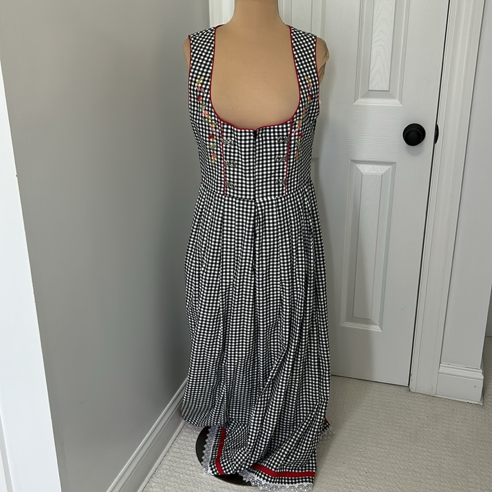 DIRNDL Black and White Checkered Maxi Dress